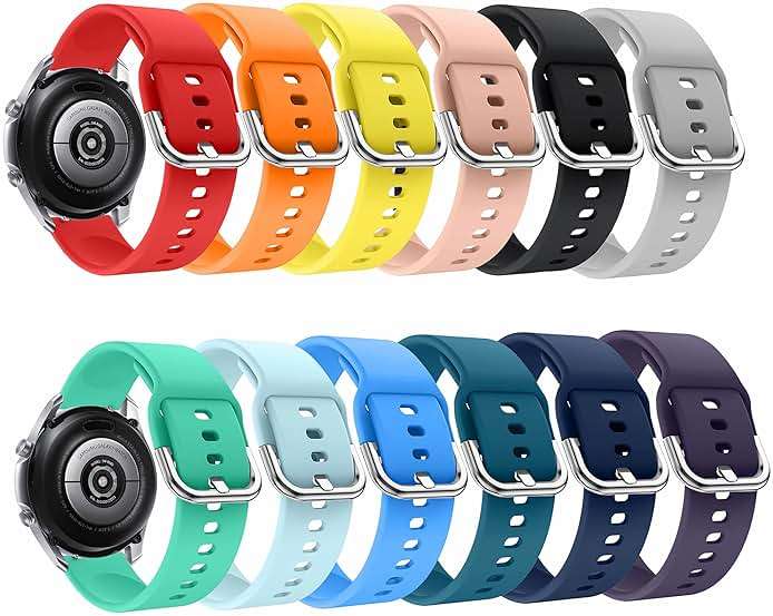 22mm Smart Watch Bands Compatible with Samsung Galaxy Watch 3 45mm Band/Galaxy Watch 46mm/Gear S3 Frontier/Classic Men Women,Soft Silicone Wristband Sport Strap(Not for Galaxy Watch 4 Classic 46mm) - Image 1