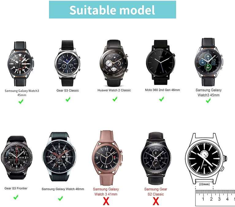 22mm Smart Watch Bands Compatible with Samsung Galaxy Watch 3 45mm Band/Galaxy Watch 46mm/Gear S3 Frontier/Classic Men Women,Soft Silicone Wristband Sport Strap(Not for Galaxy Watch 4 Classic 46mm) - Image 2
