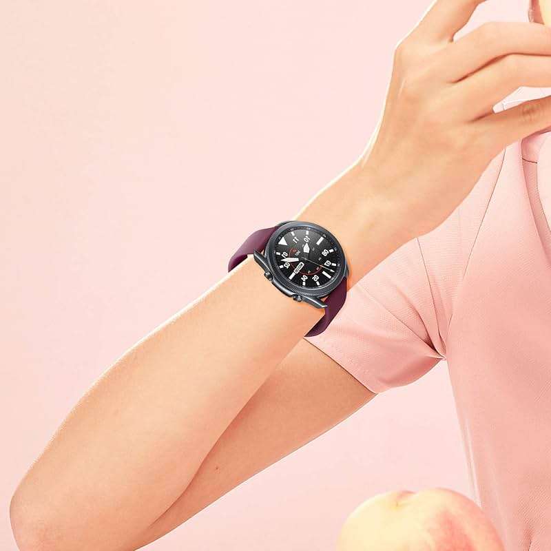 22mm Smart Watch Bands Compatible with Samsung Galaxy Watch 3 45mm Band/Galaxy Watch 46mm/Gear S3 Frontier/Classic Men Women,Soft Silicone Wristband Sport Strap(Not for Galaxy Watch 4 Classic 46mm) - Image 4