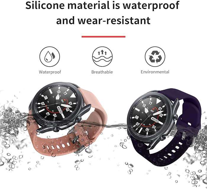 22mm Smart Watch Bands Compatible with Samsung Galaxy Watch 3 45mm Band/Galaxy Watch 46mm/Gear S3 Frontier/Classic Men Women,Soft Silicone Wristband Sport Strap(Not for Galaxy Watch 4 Classic 46mm) - Image 9
