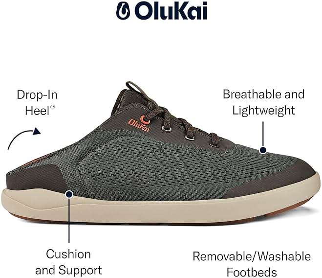OluKai Moku Pae Slip-On Men's Boat Shoes, Breathable Mesh Deck Shoes, Lightweight Water-Friendly Beach Sneakers for All-Day Comfort - Image 3