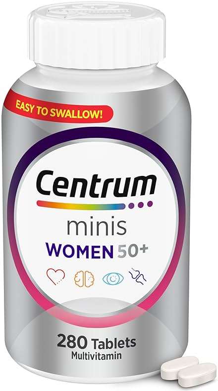 Centrum Minis Silver Women's Multivitamin for Women 50 Plus, Multimineral Supplement with Vitamin D3, B Vitamins, Non-GMO Ingredients, Supports Memory and Cognition in Older Adults - 280 Ct - Image 1