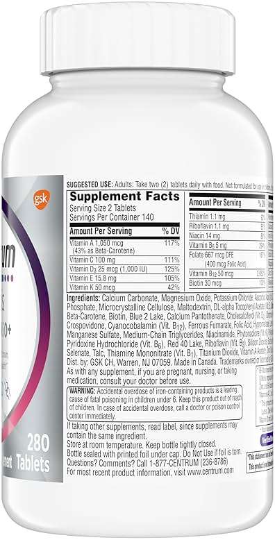 Centrum Minis Silver Women's Multivitamin for Women 50 Plus, Multimineral Supplement with Vitamin D3, B Vitamins, Non-GMO Ingredients, Supports Memory and Cognition in Older Adults - 280 Ct - Image 12