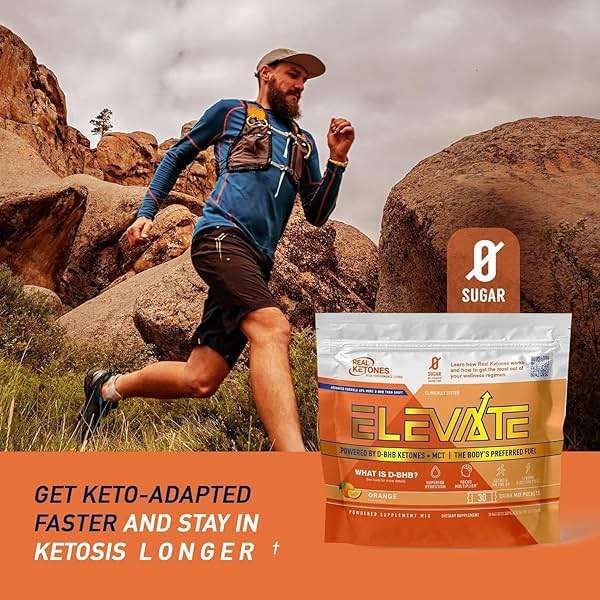 Real Ketones MCT & BHB Exogenous Ketones Drink Mix Packets Elevate Keto Electrolytes Powder Packets No Sugar with 4 Main Electrolytes Plus Hydrating Proprietary Keto BHB - 30 Pack Orange - Image 3