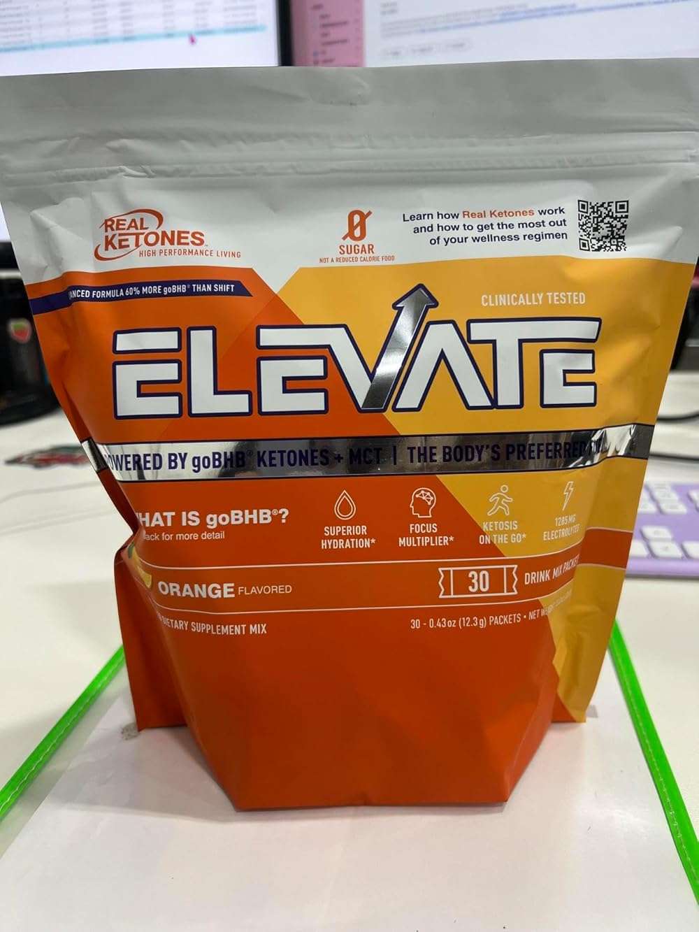 Real Ketones MCT & BHB Exogenous Ketones Drink Mix Packets Elevate Keto Electrolytes Powder Packets No Sugar with 4 Main Electrolytes Plus Hydrating Proprietary Keto BHB - 30 Pack Orange - Image 6
