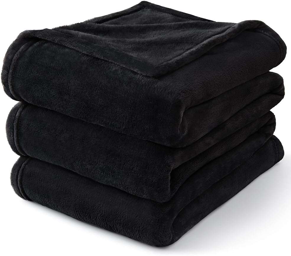BEDELITE Fleece Blanket Black Throw Blankets for Couch & Bed, Luxury Plush Cozy Fuzzy Blanket 50x60 inches, Super Soft Warm Lightweight Throw Blanket for Travel Camping - Image 8
