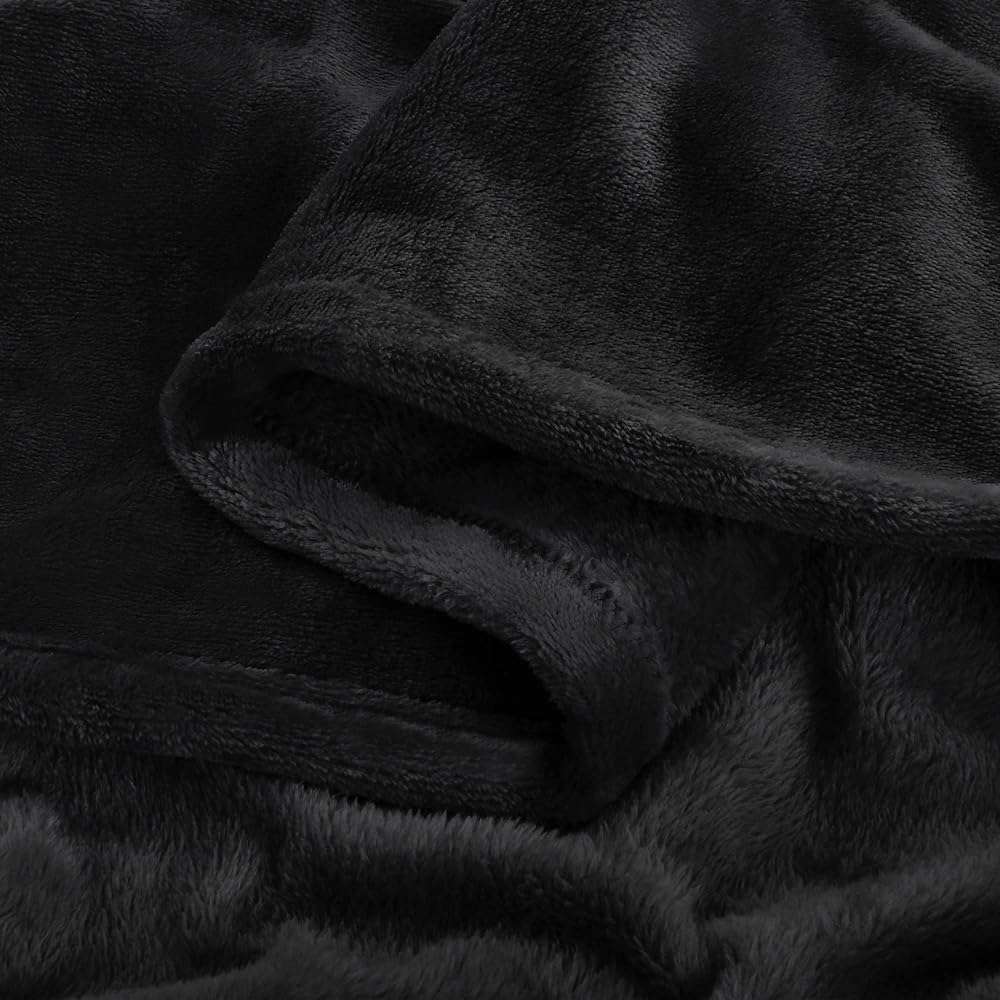 BEDELITE Fleece Blanket Black Throw Blankets for Couch & Bed, Luxury Plush Cozy Fuzzy Blanket 50x60 inches, Super Soft Warm Lightweight Throw Blanket for Travel Camping - Image 9