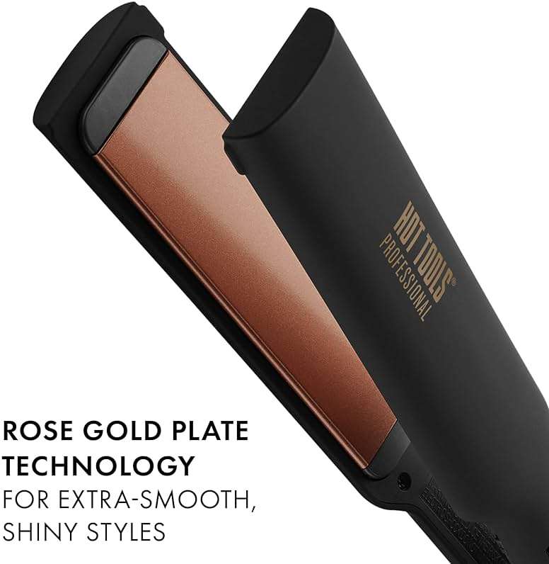 HOT TOOLS Professional Rose Gold Digital Extra Long Flat Iron, 1-1/2 inch - Image 3