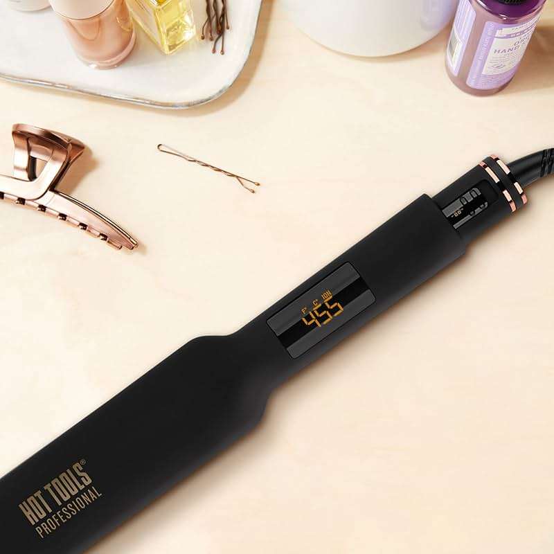 HOT TOOLS Professional Rose Gold Digital Extra Long Flat Iron, 1-1/2 inch - Image 5