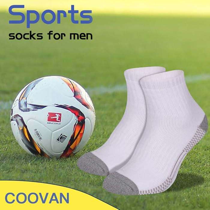 COOVAN Men's Athletic Ankle Socks 12 Pack Mens Cushion Comfort Casual Running Sock Size 10-13 - Image 5