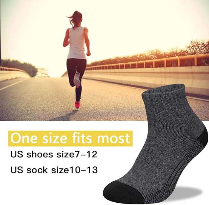 COOVAN Men's Athletic Ankle Socks 12 Pack Mens Cushion Comfort Casual Running Sock Size 10-13 - Image 7