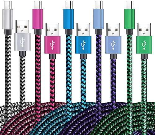Teeind USB Type C Cable Fast Charging, Tpc001 5 Pack(6Ft 3A) Braided C Charger Cables Compatible with Samsung S10e/note 9/s10/s9/s8 Plus/A80/A50/A20 - Image 1