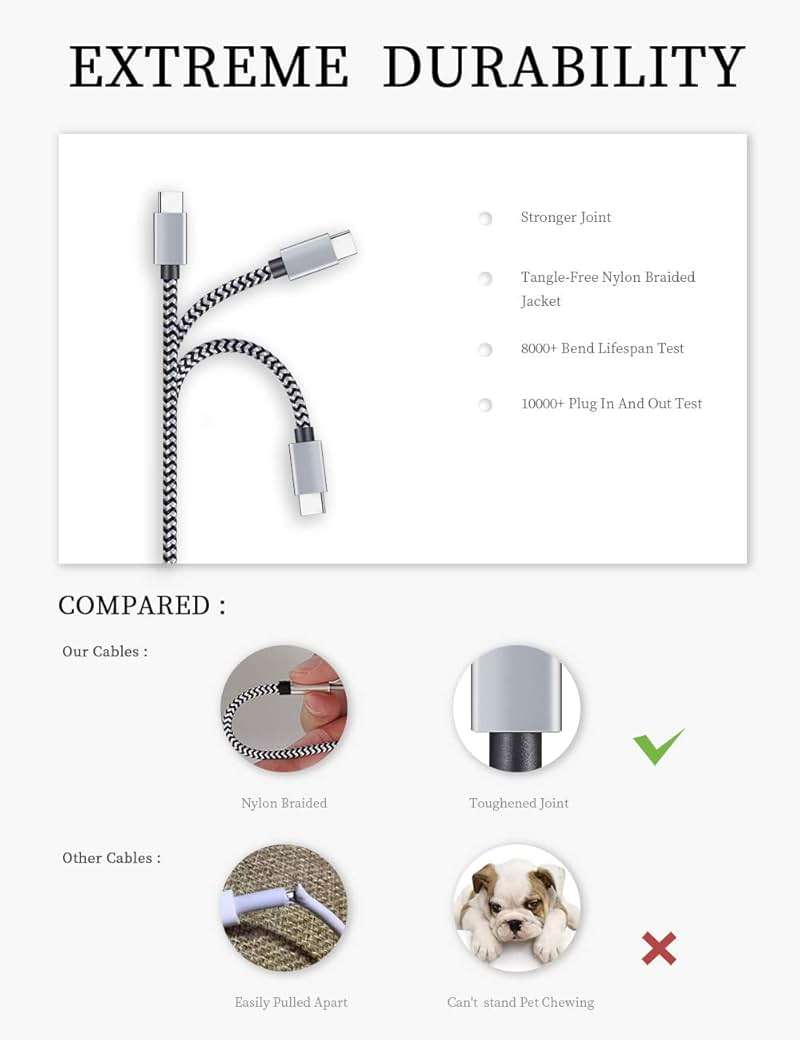 Teeind USB Type C Cable Fast Charging, Tpc001 5 Pack(6Ft 3A) Braided C Charger Cables Compatible with Samsung S10e/note 9/s10/s9/s8 Plus/A80/A50/A20 - Image 3