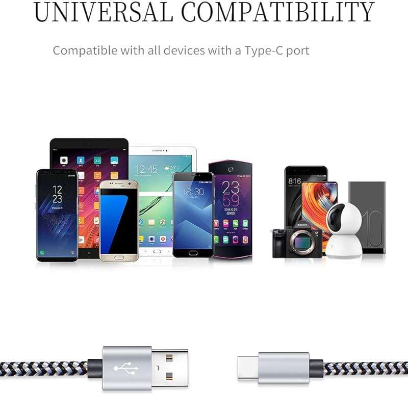 Teeind USB Type C Cable Fast Charging, Tpc001 5 Pack(6Ft 3A) Braided C Charger Cables Compatible with Samsung S10e/note 9/s10/s9/s8 Plus/A80/A50/A20 - Image 7