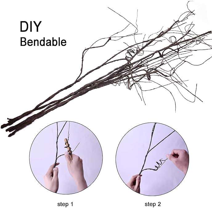 FeiLix 10PCS Lifelike Curly Willow Branches Decorative Dried Artificial Twigs, 30.7 Inches Fake Bendable Sticks Vintage Vines/Stems DIY Greenery Plants Craft Vases Home Garden Hotel Farmhouse Decor - Image 4