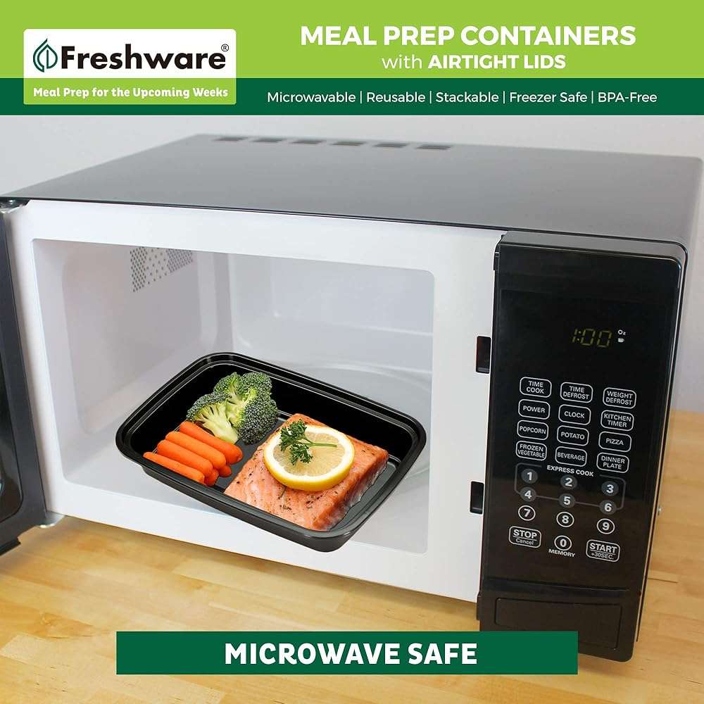 Freshware Meal Prep Containers [50 Pack] 1 Compartment Food Storage Containers with Lids, Bento Box, BPA Free, Stackable, Microwave/Dishwasher/Freezer Safe (16 oz) - Image 6