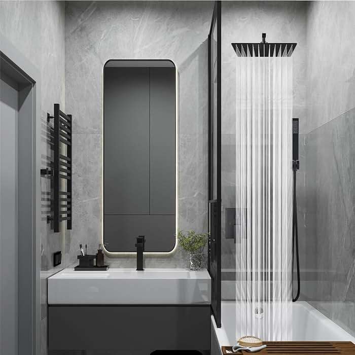 Matte Black Rain Shower System 10 Inch Square Rainfall Shower Head Wall Mount Shower Faucet Set with Hand Sprayer Pressure Balancing Rough-in Valve Trim Kit Bathroom Mixer Shower Combo Set - Image 2