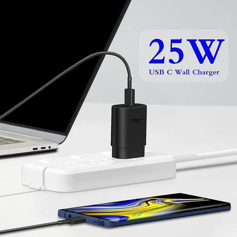 GUUSMART Type C Charger 2-Pack 25W Type C Fast Charging Block with 6ft USB C Charger Cable Compatible with Galaxy S26 S25 S24 S23 S22 S21/Phone 17/16/16 Pro Max/15/15 Pro Max/15 Plus-Black - Image 5