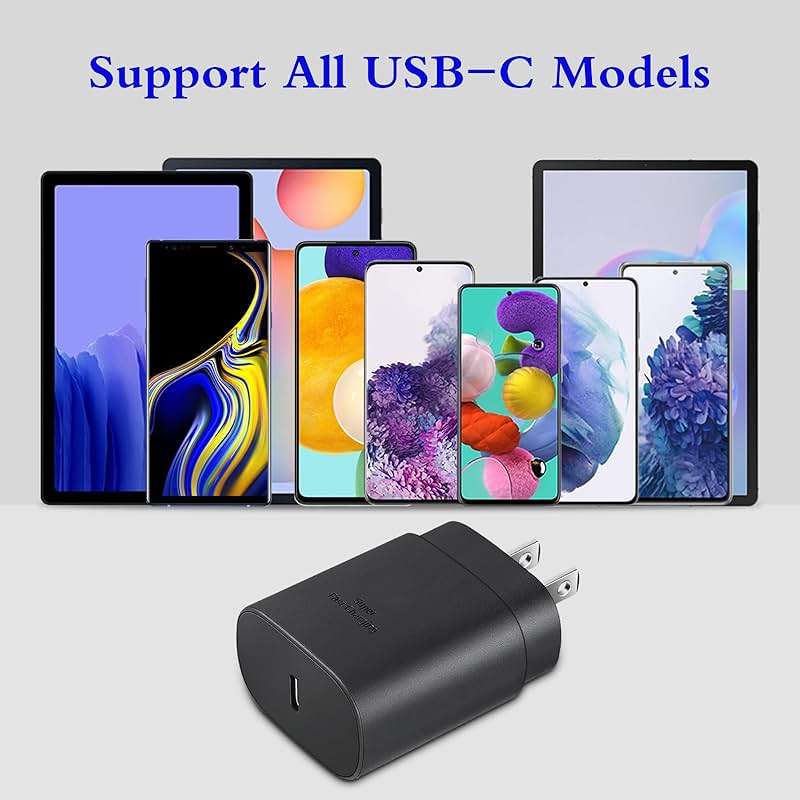 GUUSMART Type C Charger 2-Pack 25W Type C Fast Charging Block with 6ft USB C Charger Cable Compatible with Galaxy S26 S25 S24 S23 S22 S21/Phone 17/16/16 Pro Max/15/15 Pro Max/15 Plus-Black - Image 7