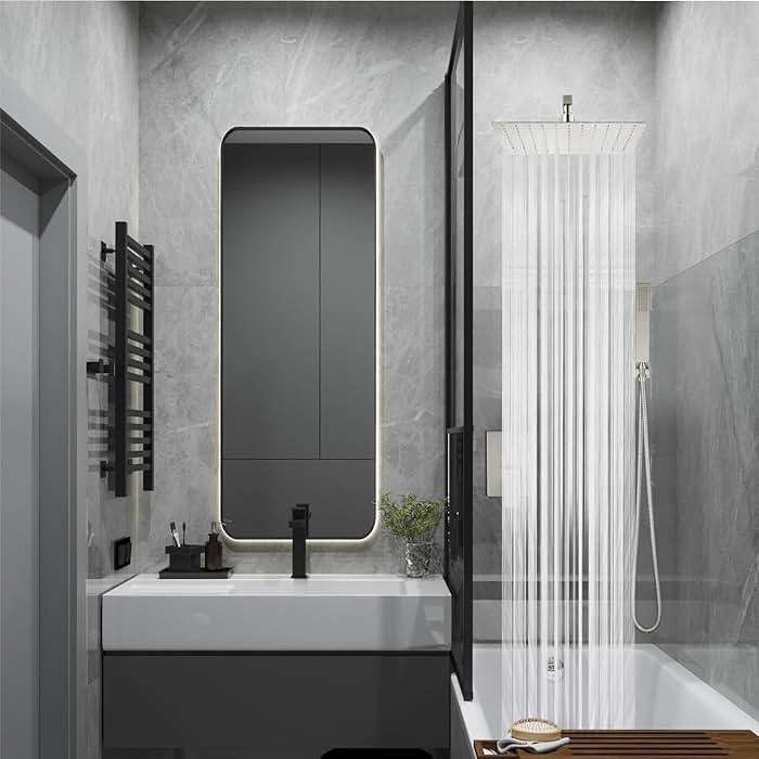 Midanya Shower Faucet Set,Wall Mount Shower System with Square Rain Shower Head and Hand Sprayer, Rough-in Valve Body and Trim Kit Included,10 Inch,Brushed Nickel - Image 2