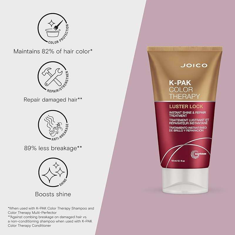 Joico K-PAK Color Therapy Luster Lock Instant Shine & Repair Treatment | For Color-Treated Hair | Boost Color Vibrancy | Repair Breakage | With Keratin & Argan Oil - Image 3