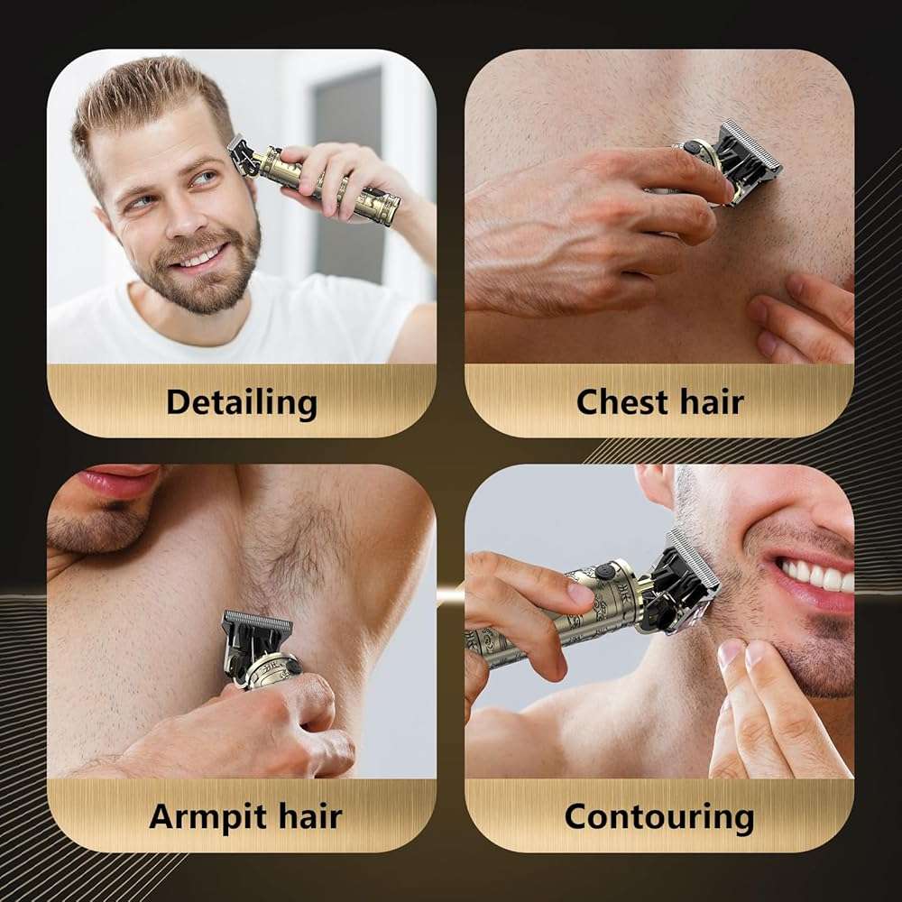 Solati Hair Clippers for Men, Professional Hair Trimmer Zero Gapped T-Blade Trimmer Cordless Rechargeable Edgers Clippers Electric Beard Trimmer Shaver Hair Cutting Kit with LCD Display Gifts for Men - Image 6