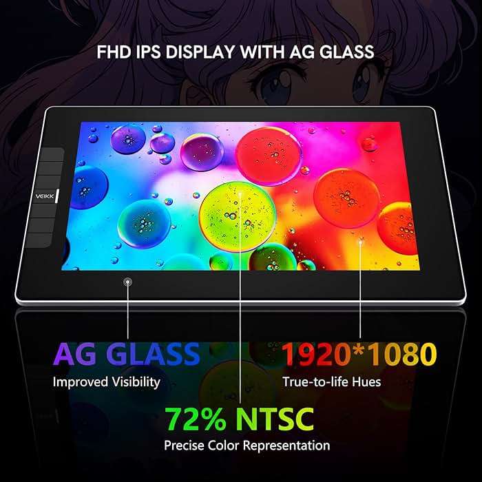 VEIKK VK1200 V2 Drawing Tablet with Screen,11.6-inch Full-Laminated Graphic Drawing Monitor,2 Battery-Free Pens with Tilt Function,6 Customizable Keys,Anti-Glare Glass(Must be Connected to PC to Work) - Image 2
