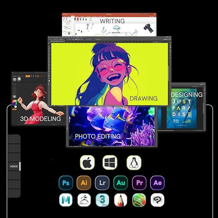 VEIKK VK1200 V2 Drawing Tablet with Screen,11.6-inch Full-Laminated Graphic Drawing Monitor,2 Battery-Free Pens with Tilt Function,6 Customizable Keys,Anti-Glare Glass(Must be Connected to PC to Work) - Image 8