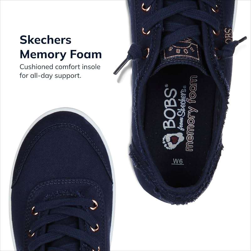 Skechers Women's Bobs B Cute Sneaker - Memory Foam, Flexible Outsole, Lightweight Vegan Shoes - Image 3