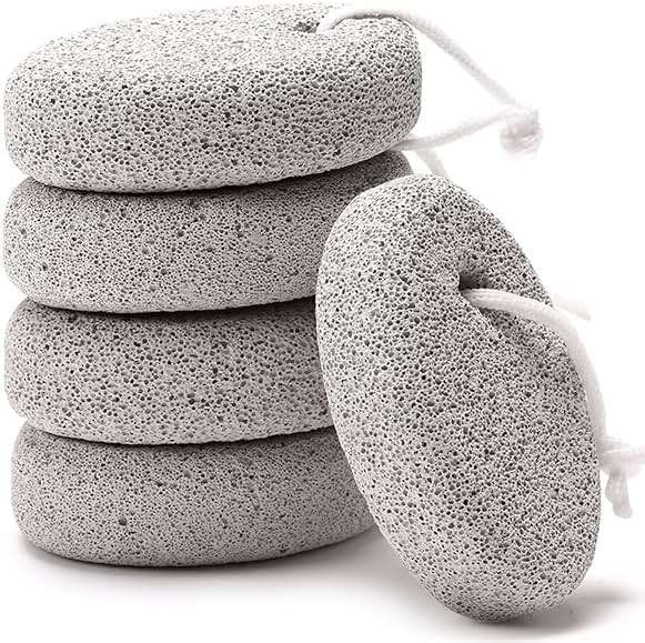 Natural Foot Pumice Stone for Feet, Borogo 5-Pack Lava Pedicure Tools Hard Skin Callus Remover for Feet and Hands - Natural Foot File Exfoliation to Remove Dead Skin, Heels, Elbows, Hands - Image 1