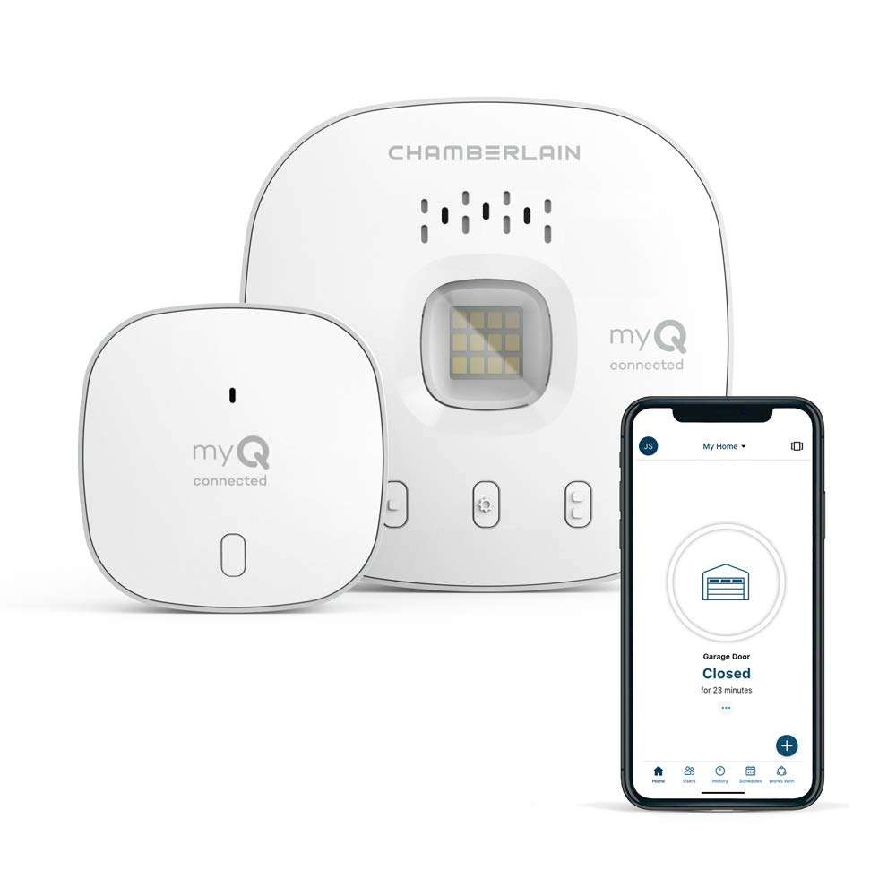 CHAMBERLAIN Smart Garage Control - Wireless Garage Hub and Sensor with Wifi & Bluetooth - Smartphone Controlled, myQ-G0401-ES, White - Image 1