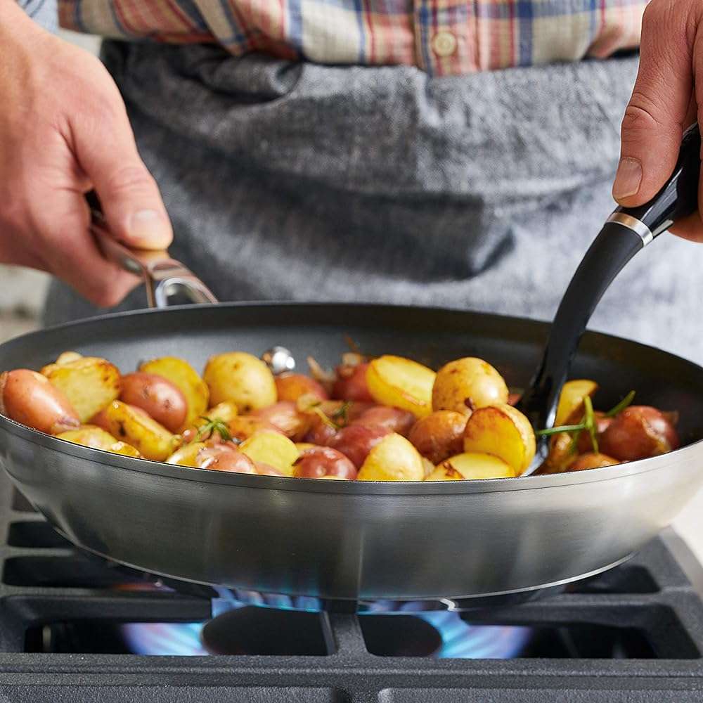 KitchenAid Stainless Steel 3-Ply Base Nonstick Induction Frying Pan, 12-Inch, Brushed Stainless Steel - Image 12