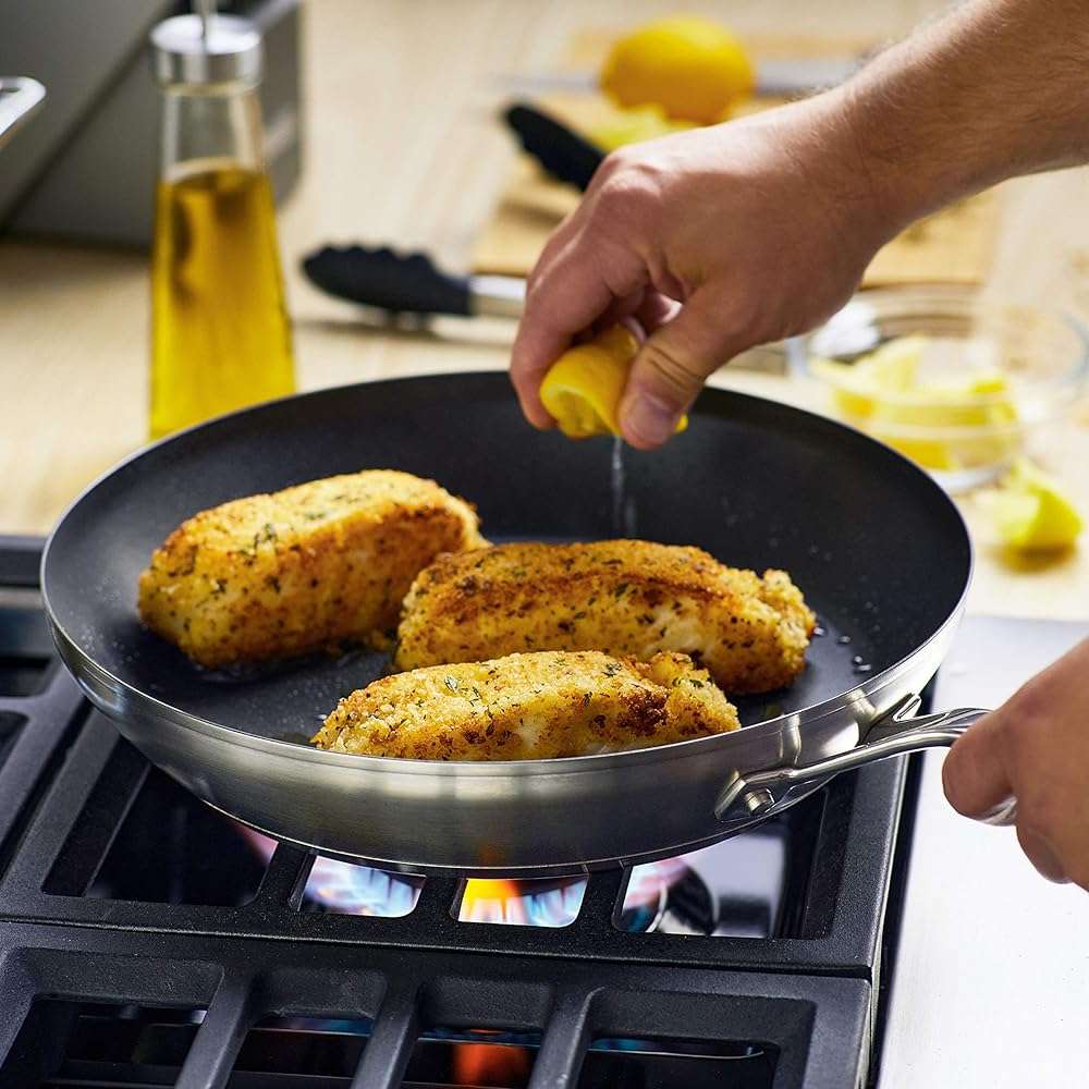 KitchenAid Stainless Steel 3-Ply Base Nonstick Induction Frying Pan, 12-Inch, Brushed Stainless Steel - Image 6