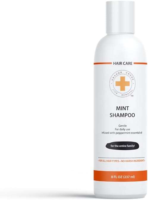 Orange Cross Lice Removal Mint lice Shampoo - Head lice Shampoo for Kids & Adults & Family, Natural DIY Home Lice Prevention Shampoo (8 Oz) - Image 1