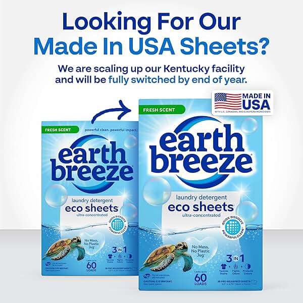 Earth Breeze Laundry Detergent Sheets Fresh Scent - 60 Loads Eco Liquidless Soap - Travel-Friendly for Hot & Cold Cycles, Tackles Tough Stains & Odors - Gentle on Skin, 30 Ct - Image 2