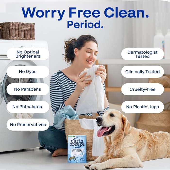 Earth Breeze Laundry Detergent Sheets Fresh Scent - 60 Loads Eco Liquidless Soap - Travel-Friendly for Hot & Cold Cycles, Tackles Tough Stains & Odors - Gentle on Skin, 30 Ct - Image 7