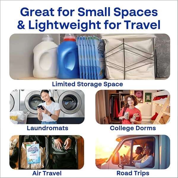 Earth Breeze Laundry Detergent Sheets Fresh Scent - 60 Loads Eco Liquidless Soap - Travel-Friendly for Hot & Cold Cycles, Tackles Tough Stains & Odors - Gentle on Skin, 30 Ct - Image 8