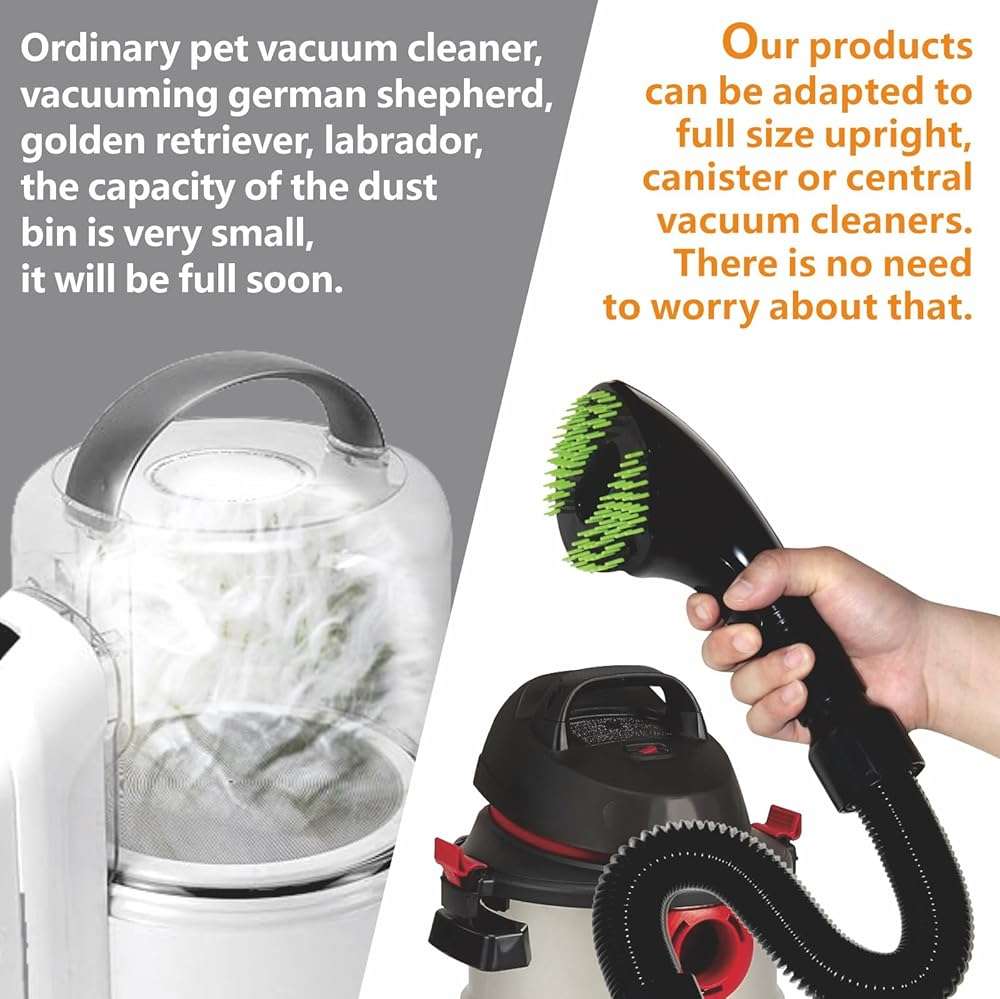 Gforest Pet Vacuum Grooming Comb Brush, Black | Hair Remover, Shedding Deshedding, Attachment Tool Kit, For Dogs and Cats - Image 3