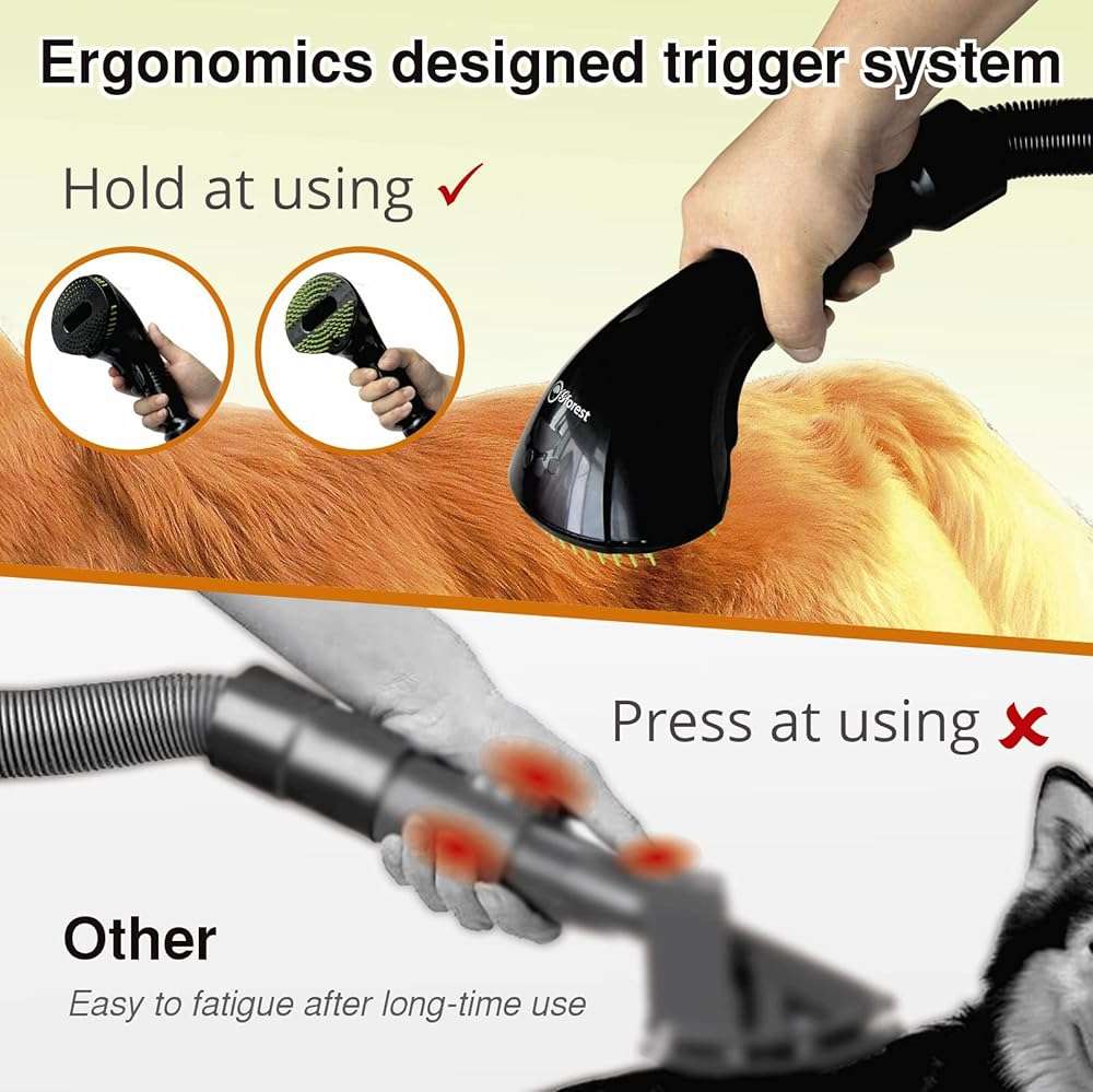 Gforest Pet Vacuum Grooming Comb Brush, Black | Hair Remover, Shedding Deshedding, Attachment Tool Kit, For Dogs and Cats - Image 6