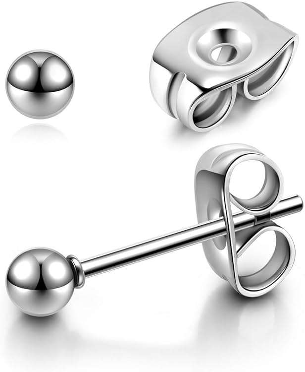 AllerPierce Hypoallergenic Ball Earrings Studs Set Stainless Steel Round Ball Studs Earrings Cartilage Earrings for Women Men 3mm-8mm（10Pcs） - Image 5