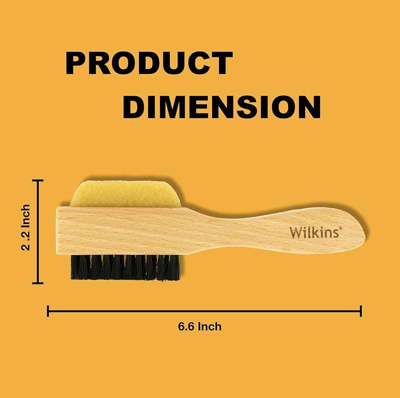 Wilkins Suede Shoe Cleaner Brush - Yellow Rubber Suede Eraser with Soft Bristle Brush for Suede Cleaner and Nubuck Brush - Image 3