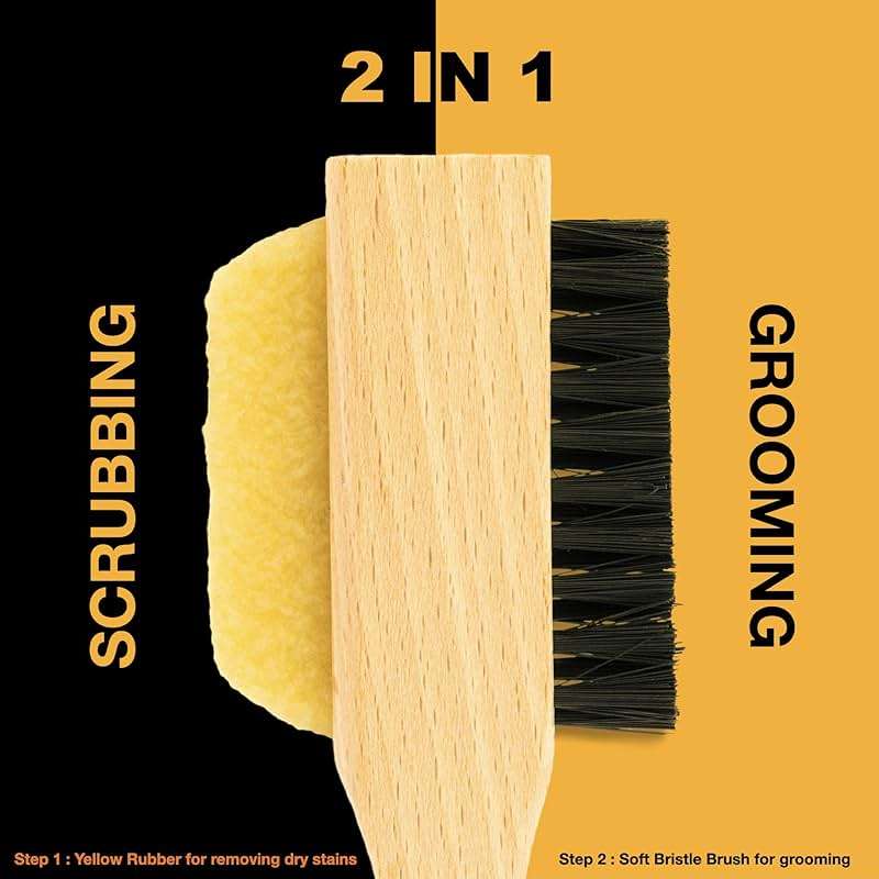 Wilkins Suede Shoe Cleaner Brush - Yellow Rubber Suede Eraser with Soft Bristle Brush for Suede Cleaner and Nubuck Brush - Image 5