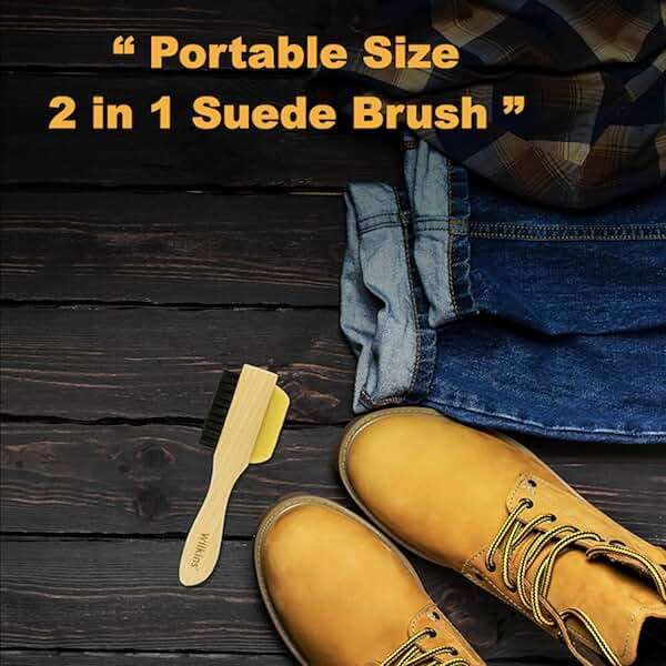 Wilkins Suede Shoe Cleaner Brush - Yellow Rubber Suede Eraser with Soft Bristle Brush for Suede Cleaner and Nubuck Brush - Image 6