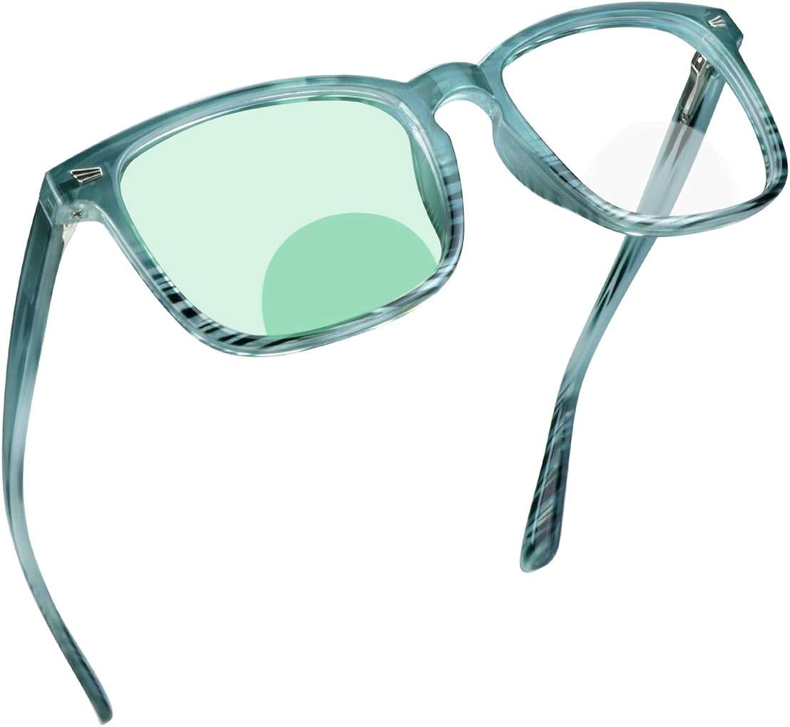 YEIN Bifocal Reading Glasses with Blue Light Blocking Lenses, Bifocal Reader for Women and Men, Vintage Square frame with Spring Hinge (+0.00/+1.75 magnification) - Image 1