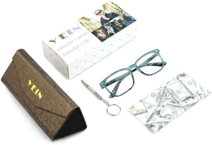 YEIN Bifocal Reading Glasses with Blue Light Blocking Lenses, Bifocal Reader for Women and Men, Vintage Square frame with Spring Hinge (+0.00/+1.75 magnification) - Image 8