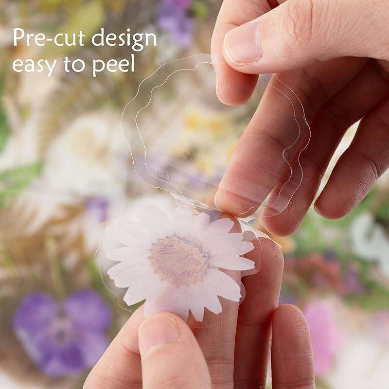 RISYPISY 160pcs Pre-Cut Scrapbooks Natural Stickers, Floral and Plant Sticker for DIY Craft, Planners, Journal, Notebook, Laptop, Cell Phone, Calendars, Wedding Scrapbooking, PET Material, Colorful - Image 3
