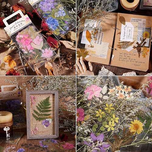 RISYPISY 160pcs Pre-Cut Scrapbooks Natural Stickers, Floral and Plant Sticker for DIY Craft, Planners, Journal, Notebook, Laptop, Cell Phone, Calendars, Wedding Scrapbooking, PET Material, Colorful - Image 8
