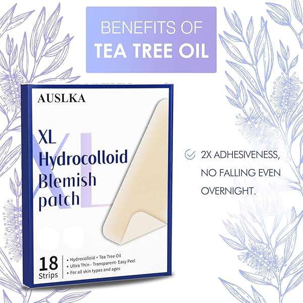 AUSLKA Large Blemish Patches, XL Pimple Patch -18 Strips - Hydrocolloid Patch for Covering Zits - Spot Stickers - Vegan and Cruelty for Face and Skin - Image 2