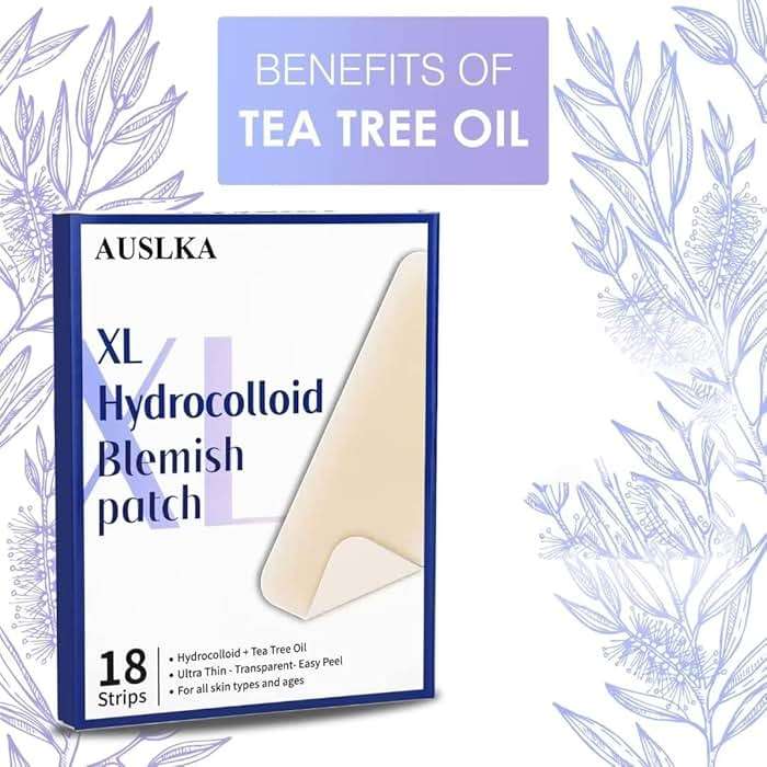 AUSLKA Large Blemish Patches, XL Pimple Patch -18 Strips - Hydrocolloid Patch for Covering Zits - Spot Stickers - Vegan and Cruelty for Face and Skin - Image 8