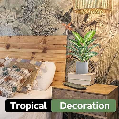 Der Rose JC nateva 16" Small Fake Plants Artificial Tropical Faux Plants Indoor for Office Desk Shelf Bathroom Home Decor - Image 4